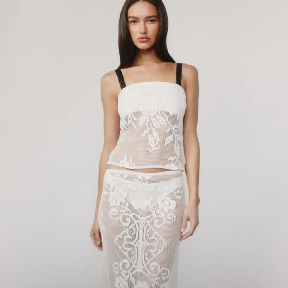 Elegant White Lace Dress - Picture 2 of 16